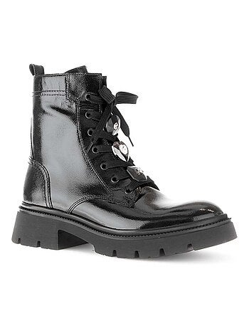 Bottines à lacets en cuir vernis