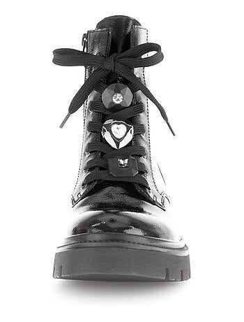 Bottines à lacets en cuir vernis