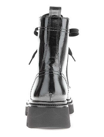 Bottines à lacets en cuir vernis