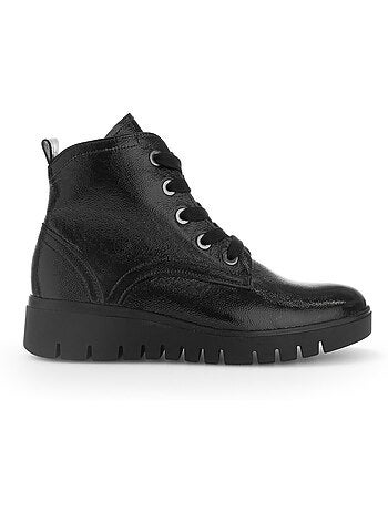 Bottines à lacets en cuir vernis