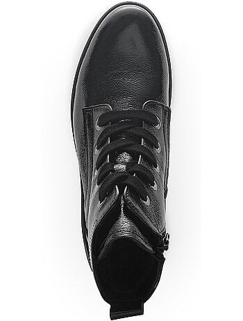 Bottines à lacets en cuir vernis