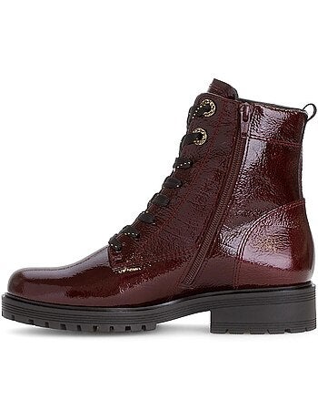 Bottines à lacets en cuir vernis