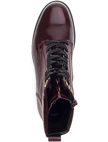 Bottines à lacets en cuir vernis