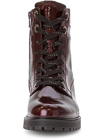 Bottines à lacets en cuir vernis
