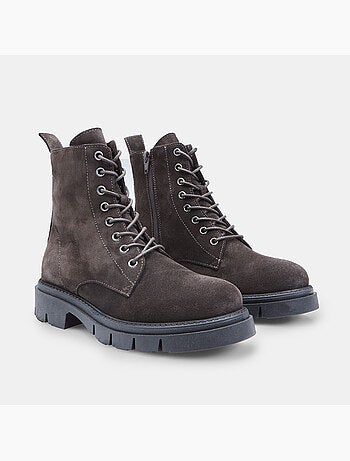 Bottines à lacets en daim