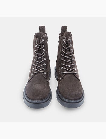 Bottines à lacets en daim