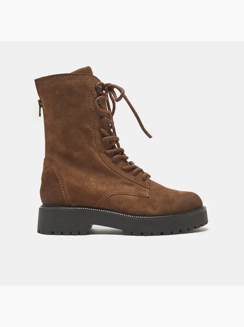 Bottines à lacets  en daim - Kiabi