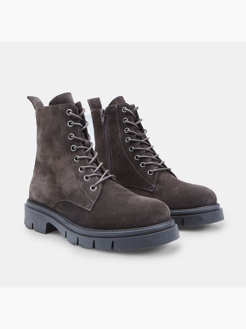 Bottines à lacets  en daim - Kiabi