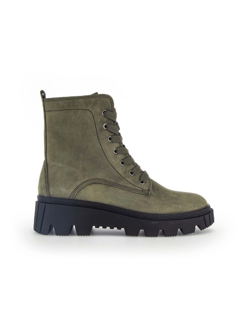 Bottines à lacets  en nubuck Gabor Kaki - Kiabi