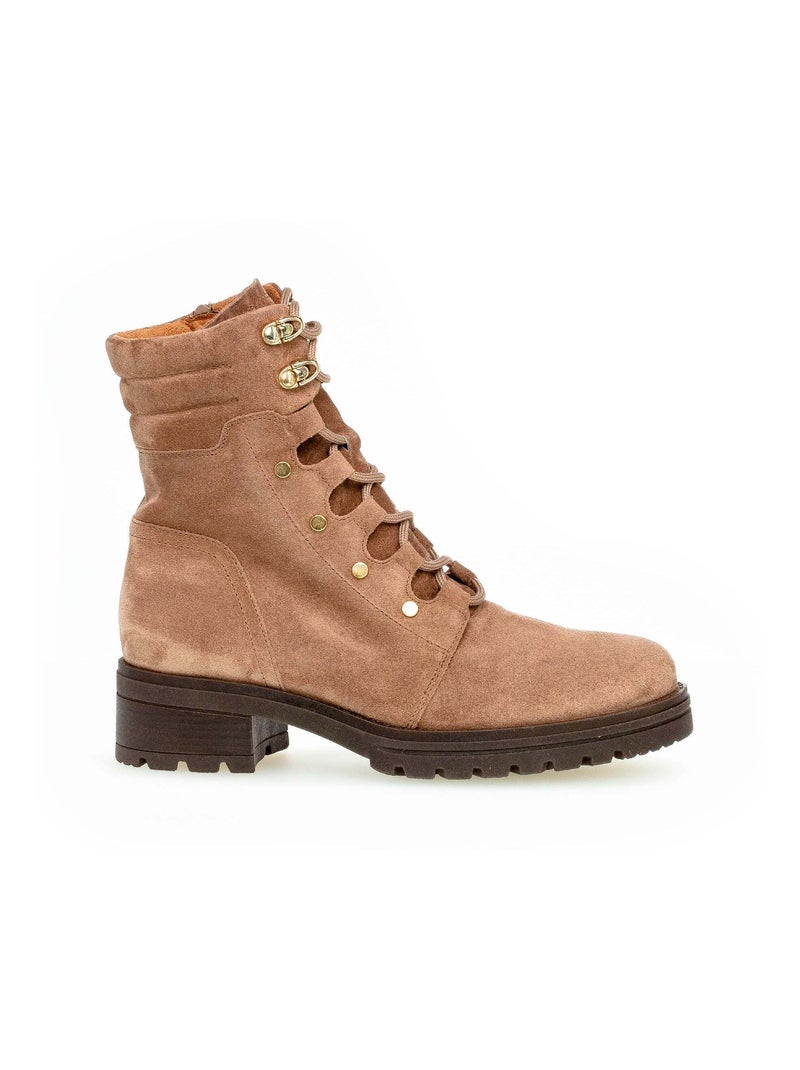 Bottines à lacets  en suède Gabor Beige - Kiabi