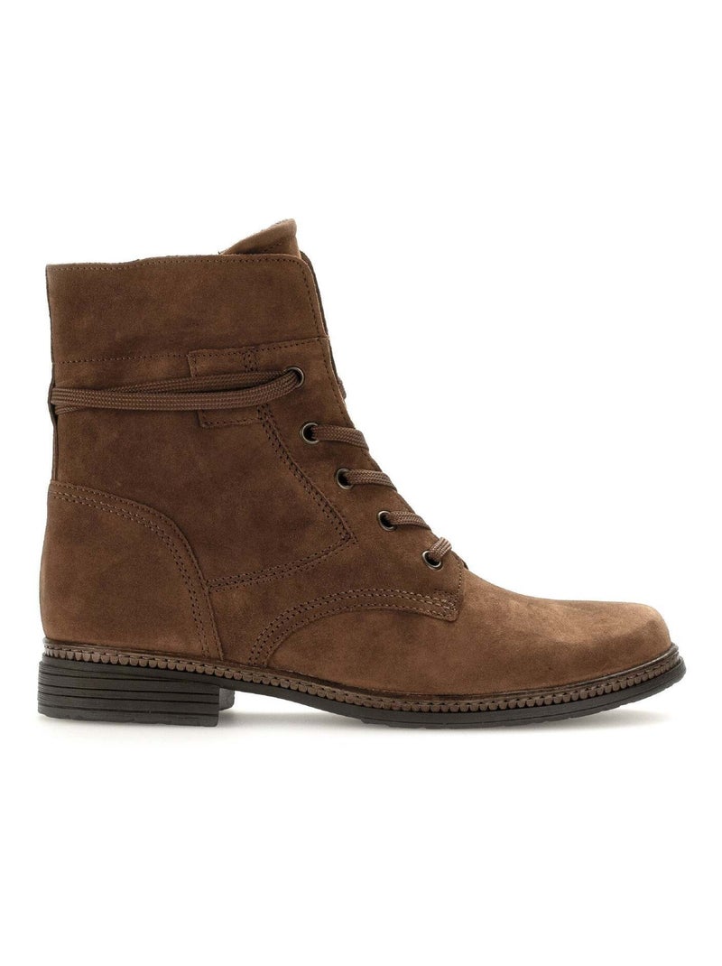 Bottines à lacets  en velours Gabor Marron - Kiabi