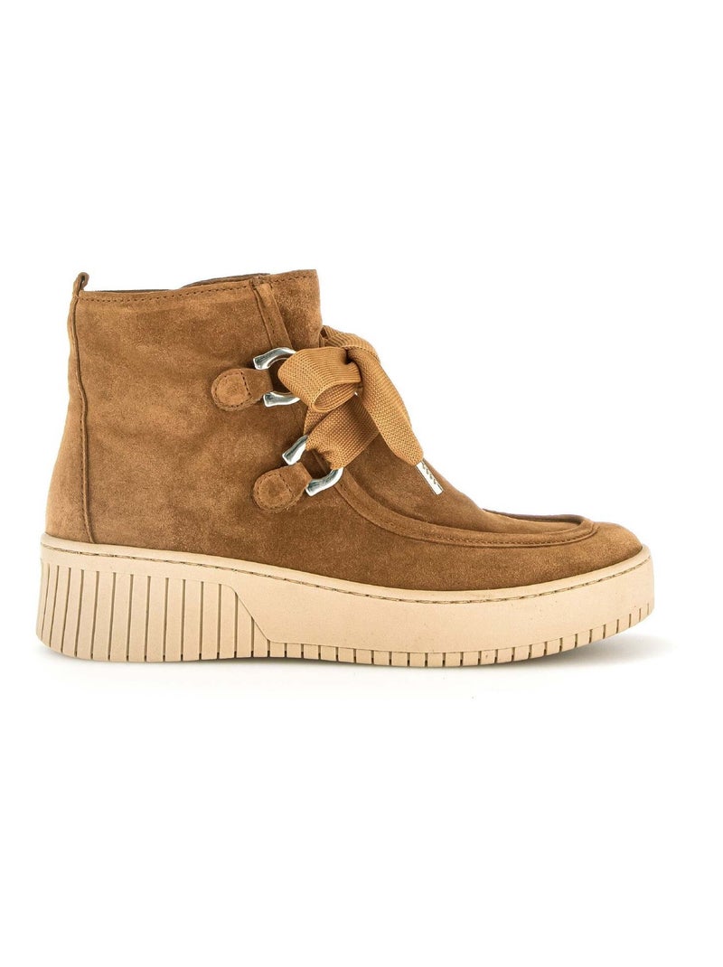 Bottines à lacets  en velours Gabor Marron - Kiabi