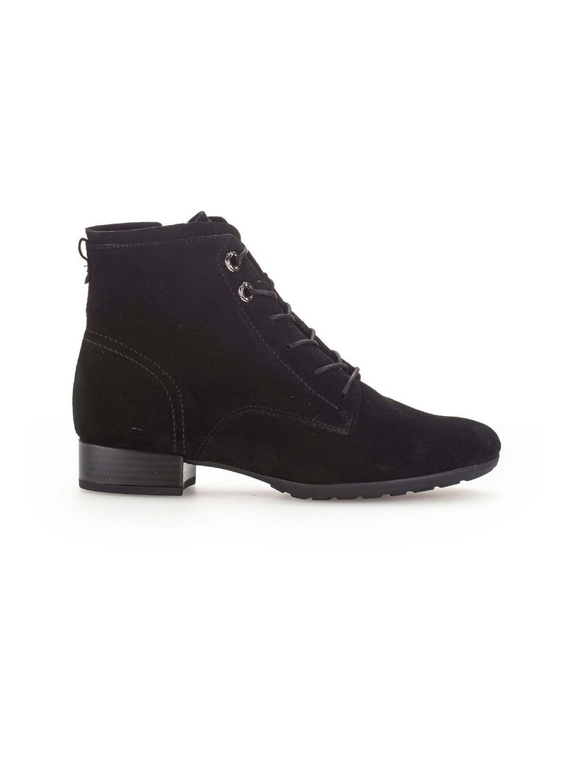 Bottines à lacets  en velours Gabor Noir Noir - Kiabi