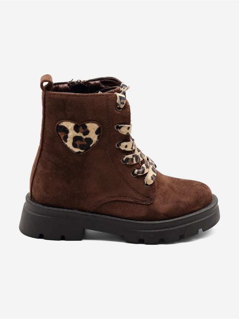 Bottines a lacets Marron - Kiabi