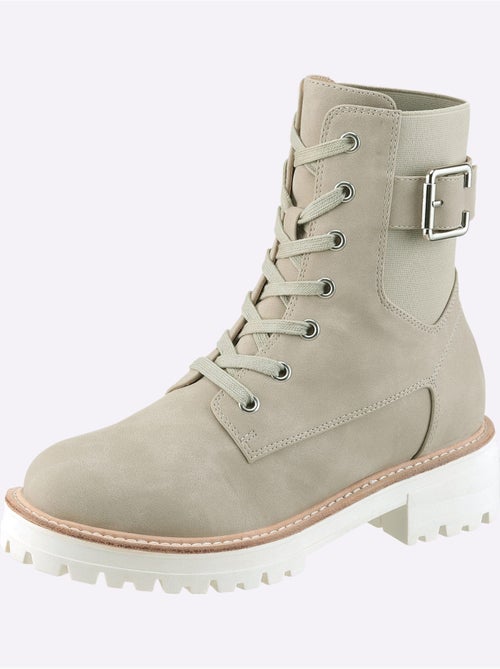 Bottines à Lacets Matière Synthétique - Taille Standard - helline - Kiabi