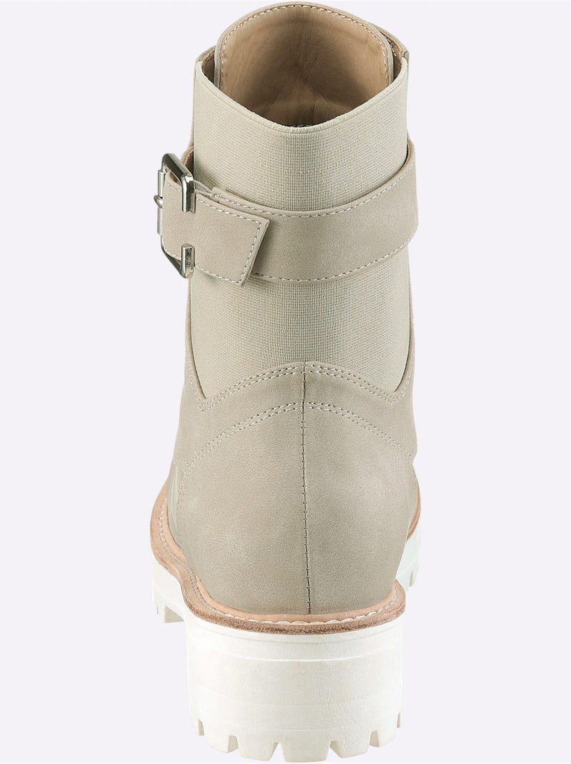 Bottines à Lacets Matière Synthétique - Taille Standard - Helline Gris - Kiabi