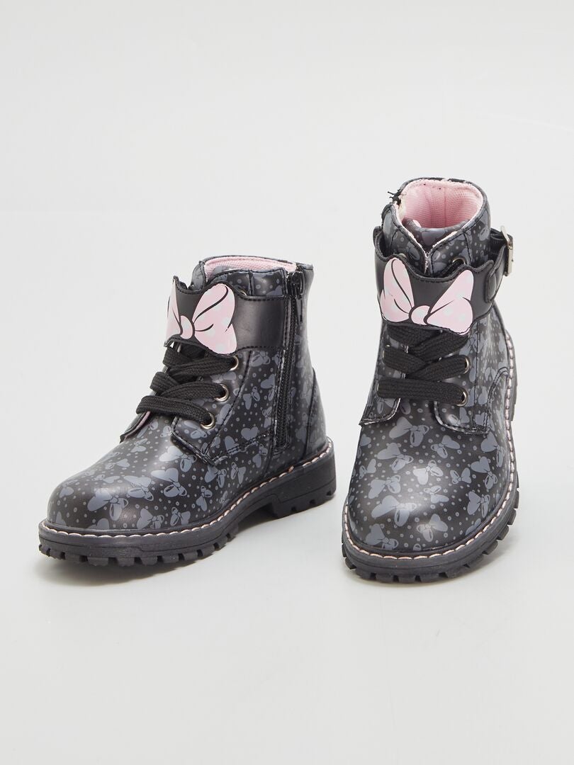 Bottines Filles Plates à Lacets – Bout Rond Montantes Automne/Hiver – Chaussures Confort Enfants Avec Zip Latéral
