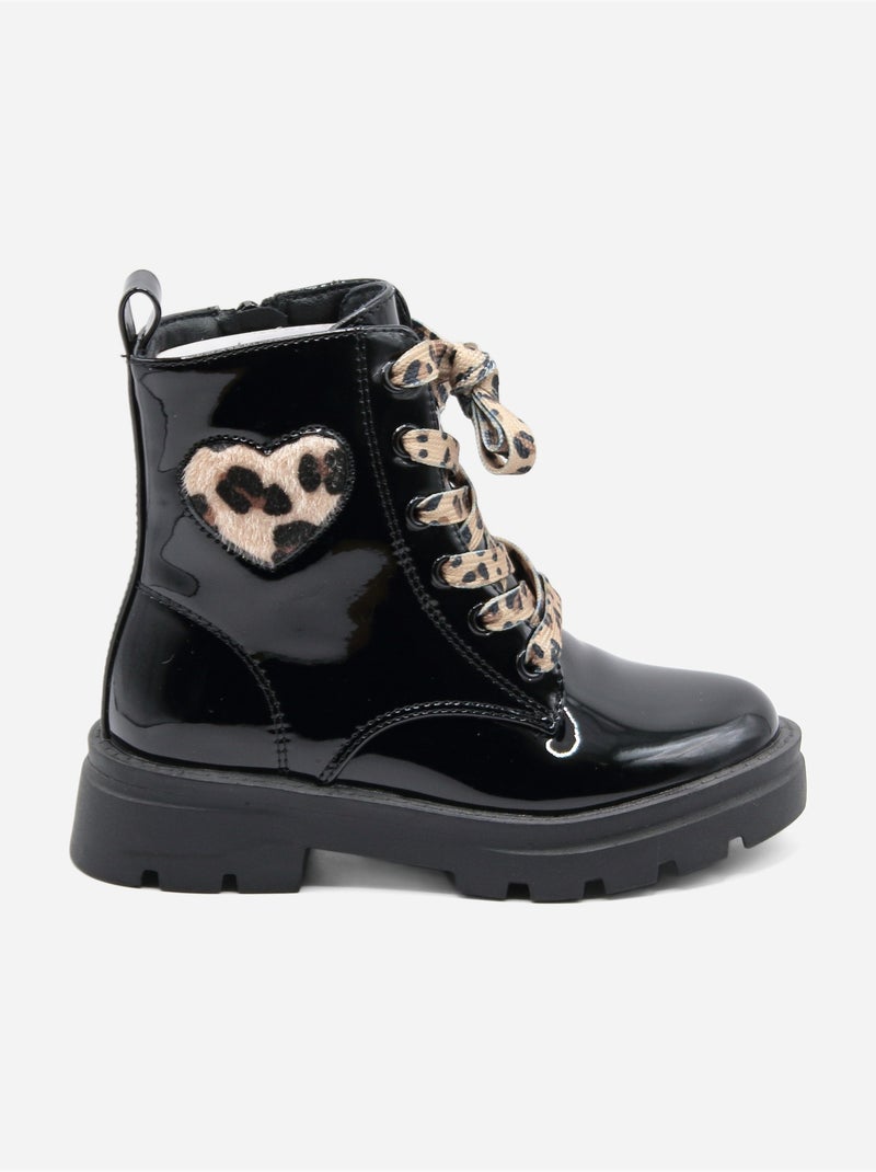 Bottines a lacets Noir - Kiabi