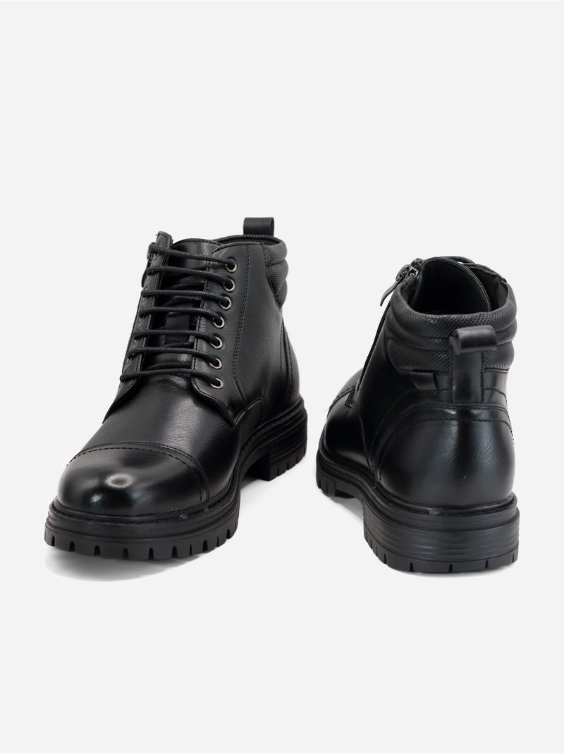 Bottines a lacets Noir - Kiabi
