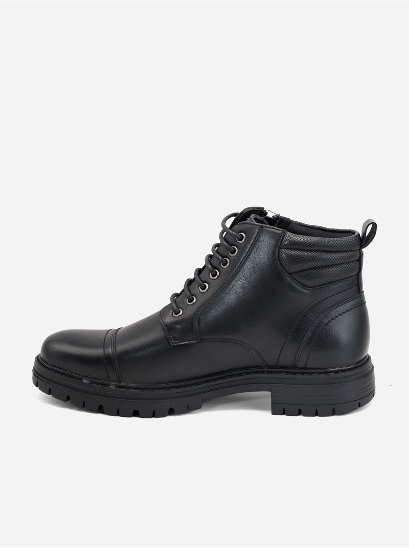 Bottines a lacets Noir - Kiabi