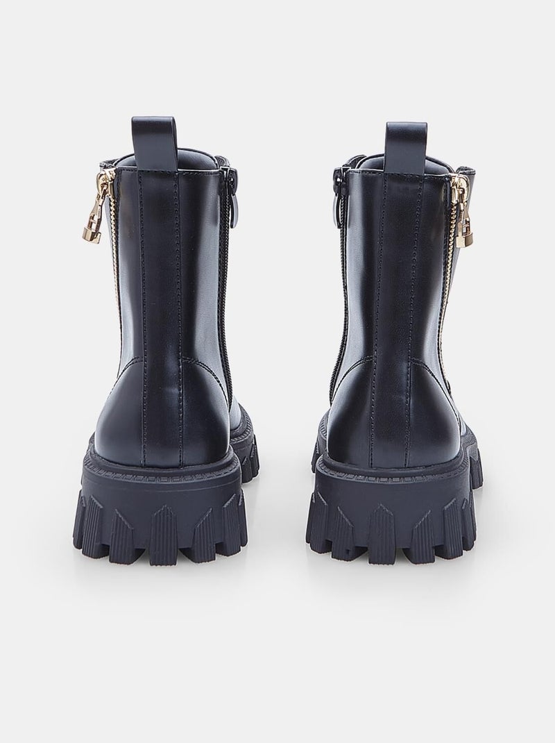Bottines à lacets pour fille avec zip bata Noir - Kiabi