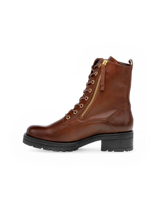Bottines à lacets sattel en cuir lisse Gabor - Kiabi