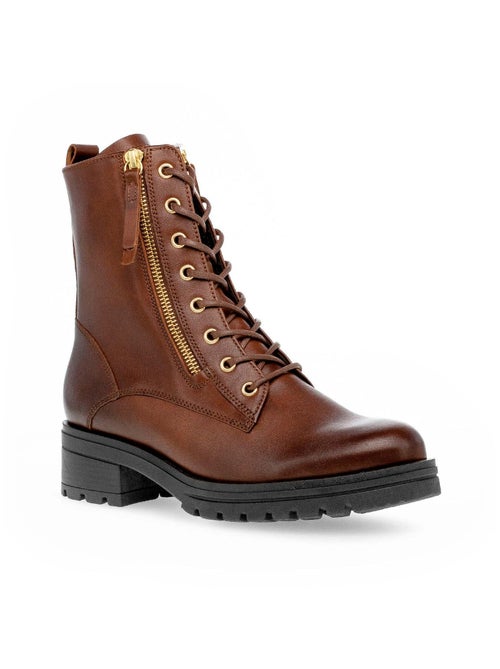 Bottines à lacets sattel en cuir lisse Gabor - Kiabi