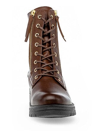Bottines à lacets sattel en cuir lisse