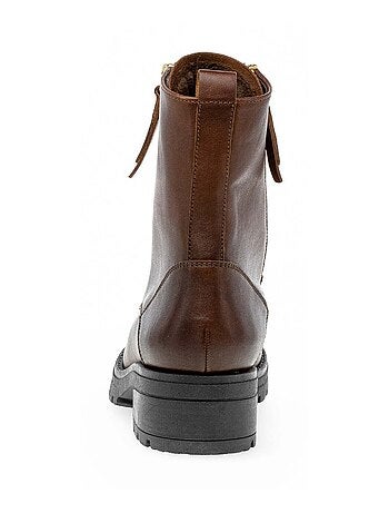 Bottines à lacets sattel en cuir lisse