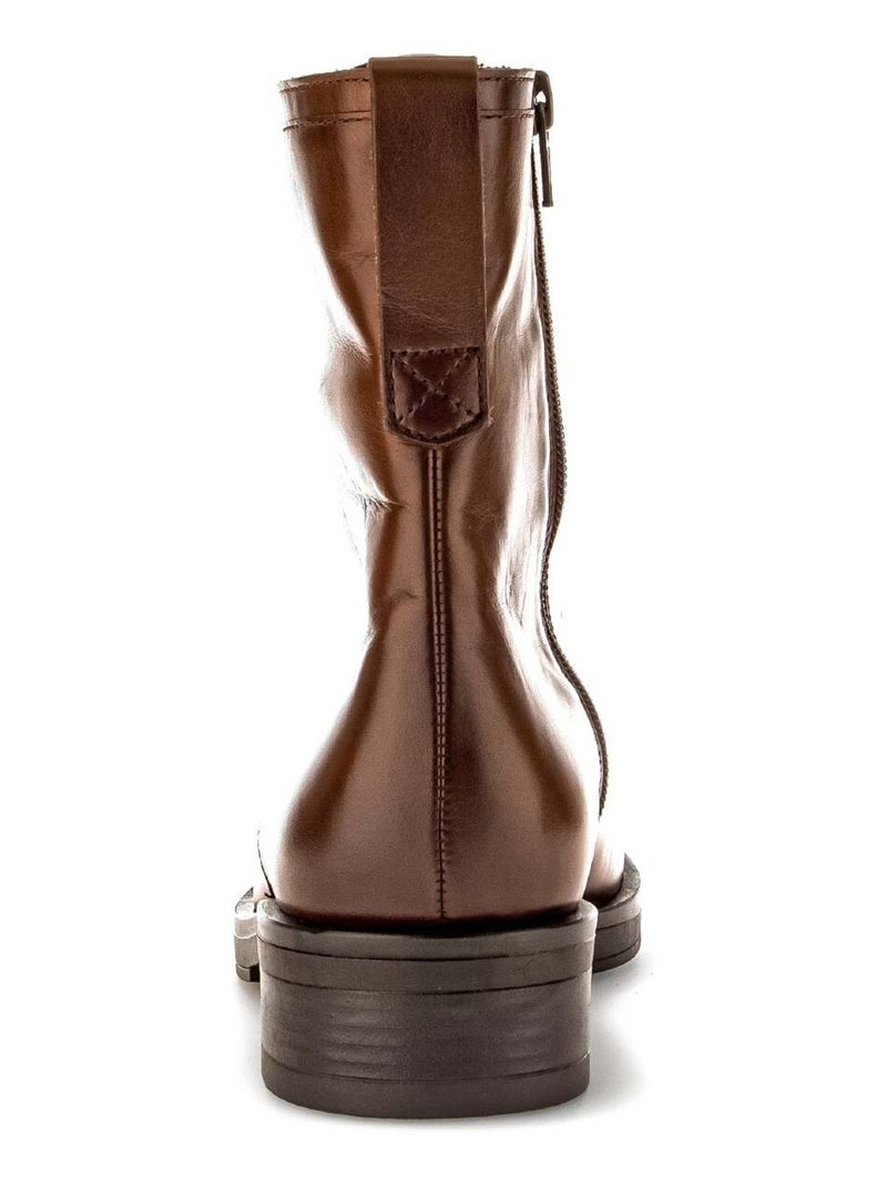 Bottines à lacets sattels en cuir lisse Gabor Marron - Kiabi