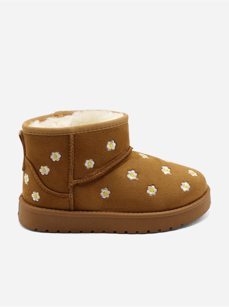 Bottines à motifs florales Camel - Kiabi