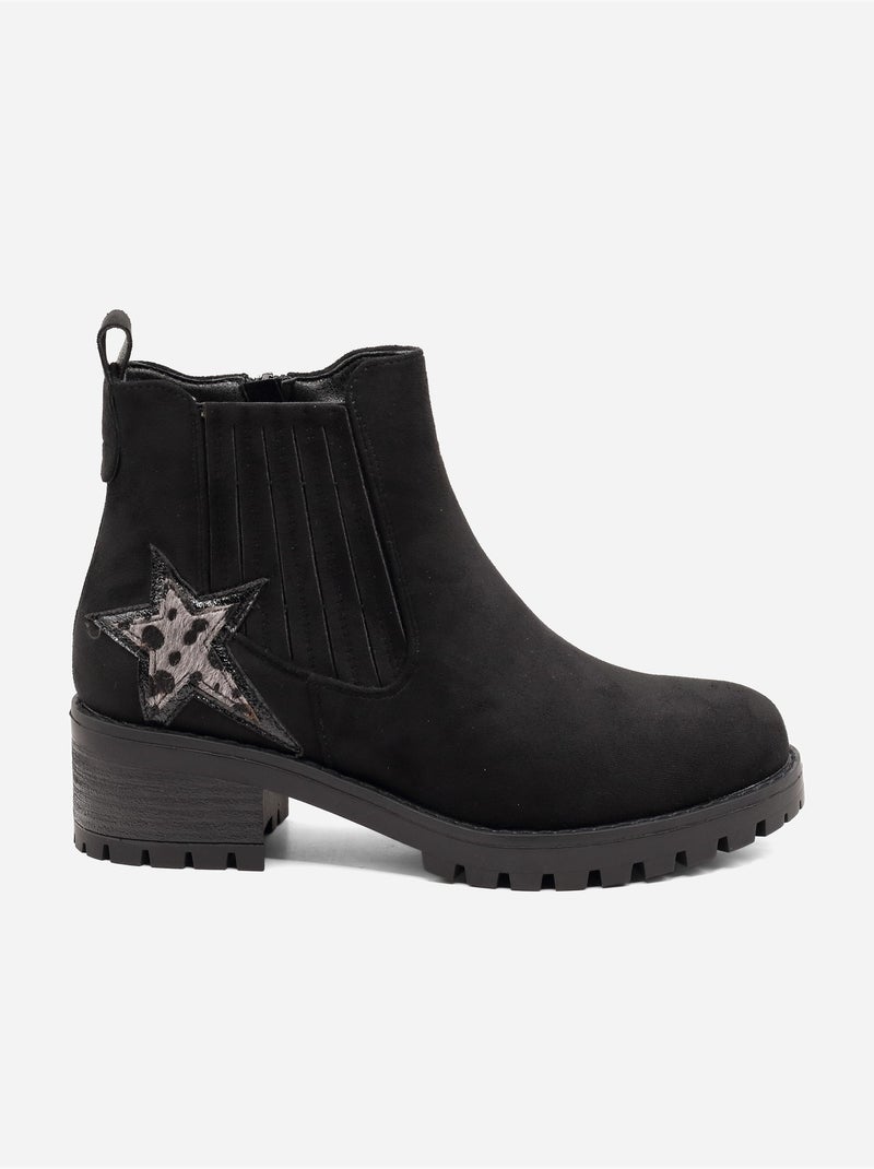 Bottines à motifs Noir - Kiabi