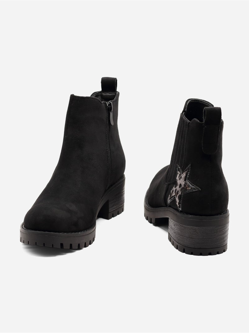 Bottines à motifs Noir - Kiabi