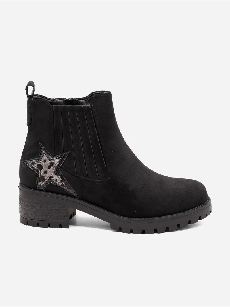 Bottines à motifs Noir - Kiabi