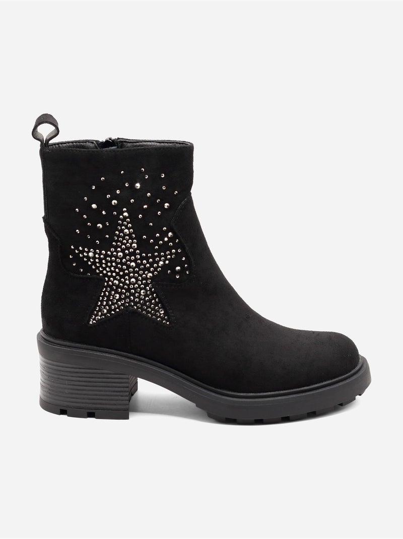 Bottines à motifs Noir - Kiabi