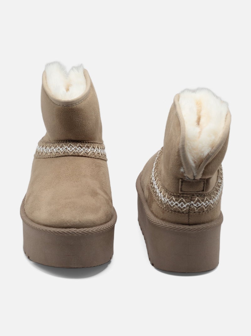 Bottines à plateforme - C M Kaki - Kiabi