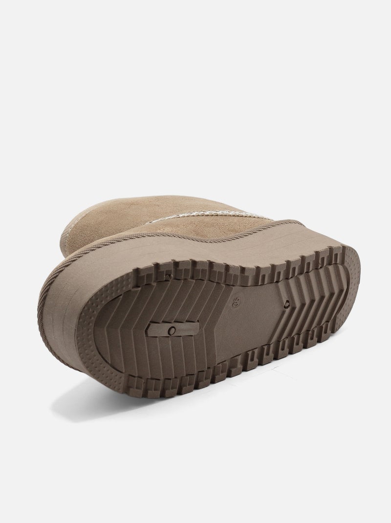 Bottines à plateforme - C M Kaki - Kiabi