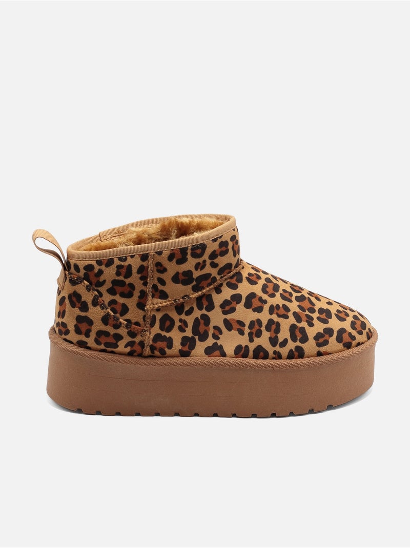 Bottines à plateforme - C M Marron havane - Kiabi