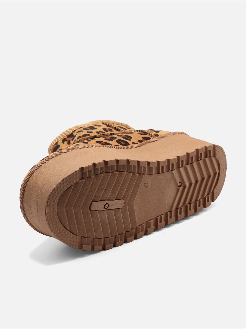 Bottines à plateforme - C M Marron havane - Kiabi