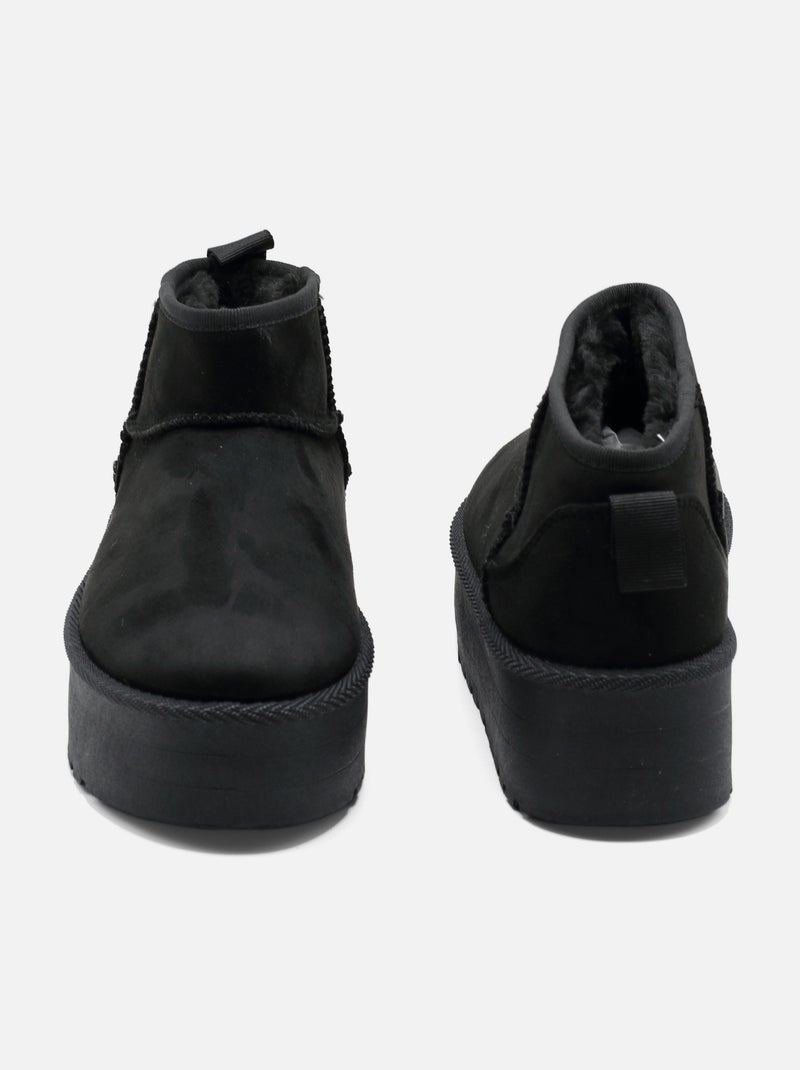 Bottines à plateforme - C M Noir - Kiabi