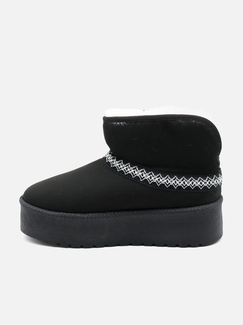 Bottines à plateforme - C M Noir - Kiabi