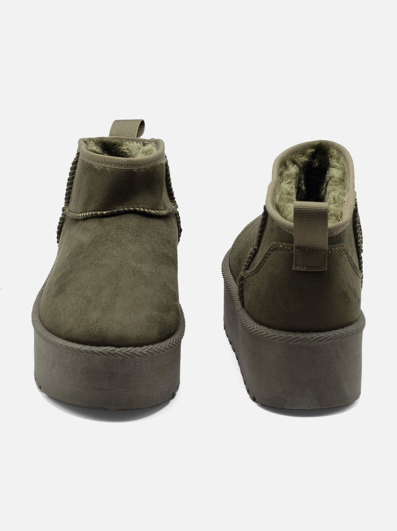 Bottines à plateforme - C M Vert - Kiabi