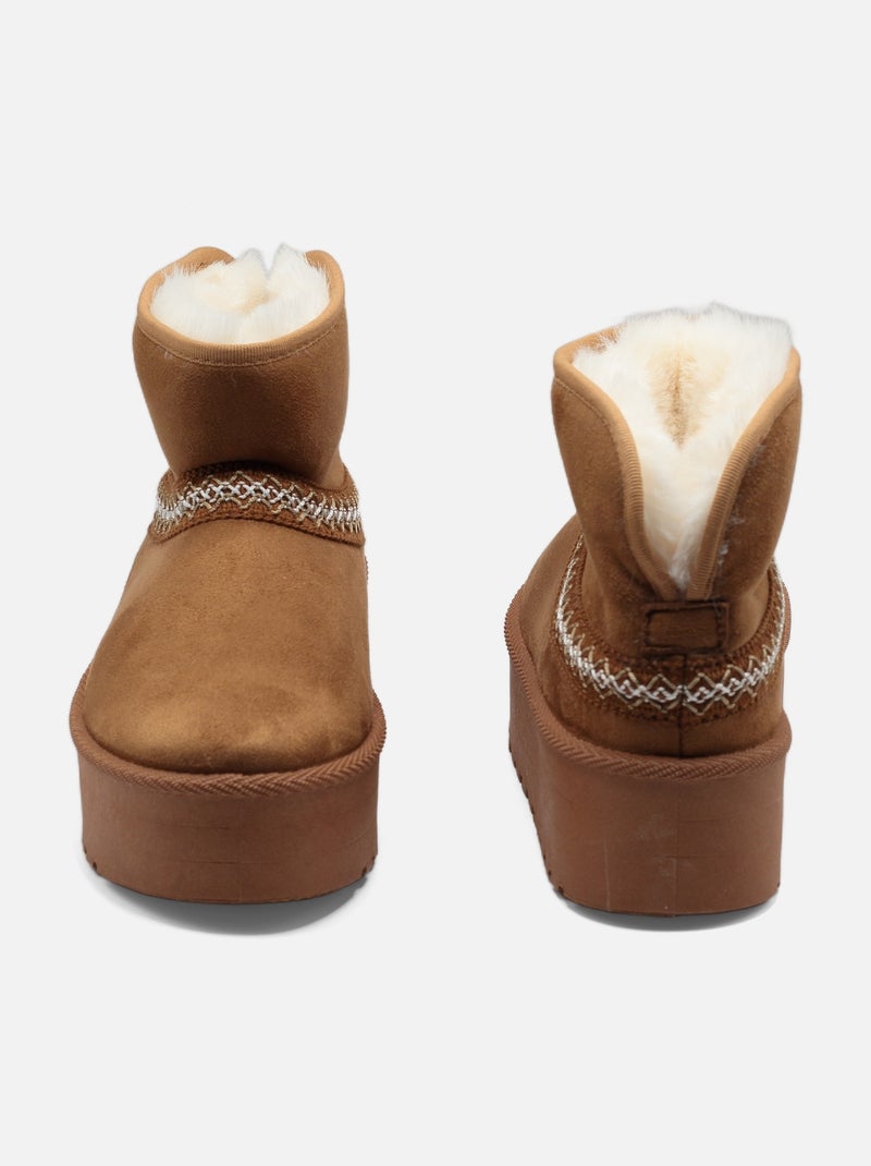 Bottines à plateforme Camel - Kiabi