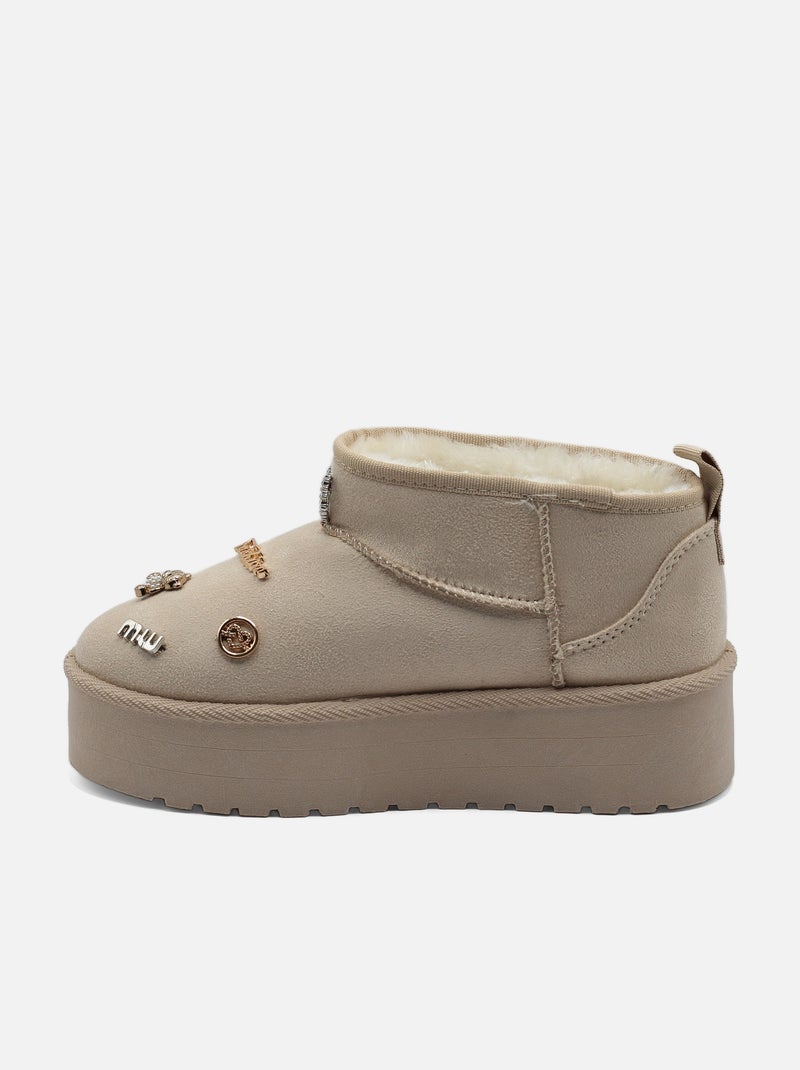 Bottines à plateforme Kaki - Kiabi