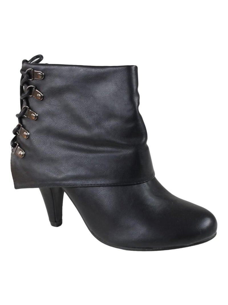 Bottines à revers Kebello Noir Noir - Kiabi