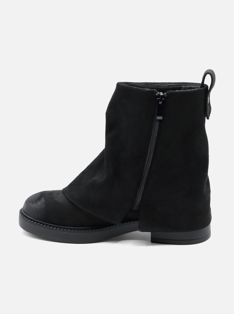 Bottines à revers Noir - Kiabi