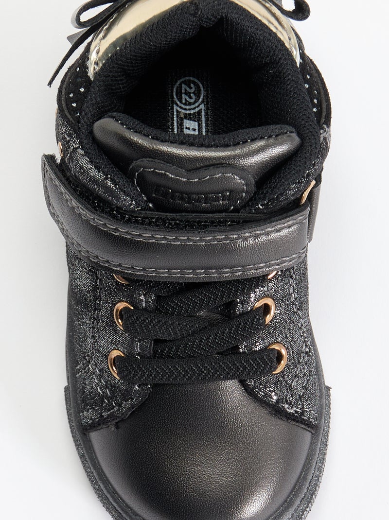 Bottines à scratchs et lacets Noir - Kiabi