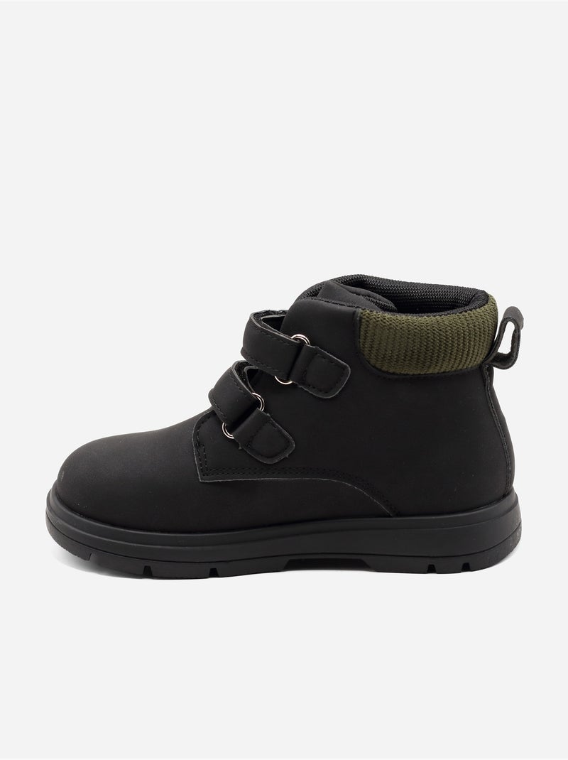 Bottines à scratchs Noir - Kiabi