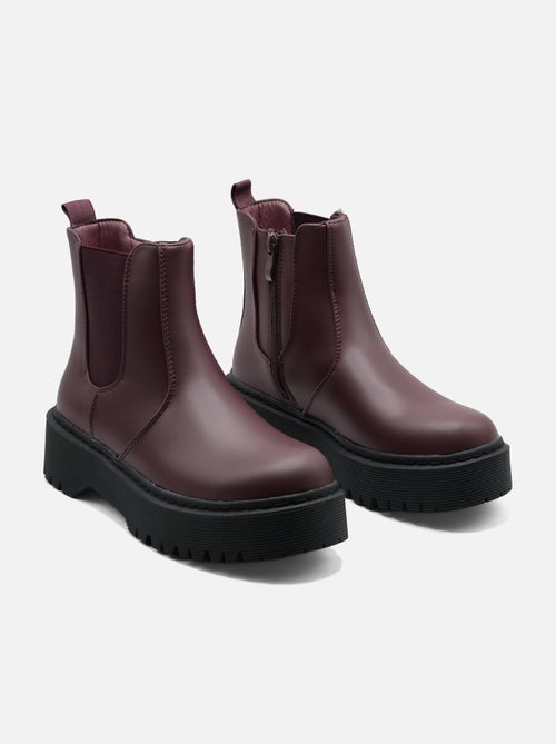 Bottines à semelles crantées - Kiabi