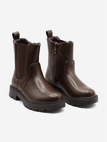 Bottines à semelles crantées
